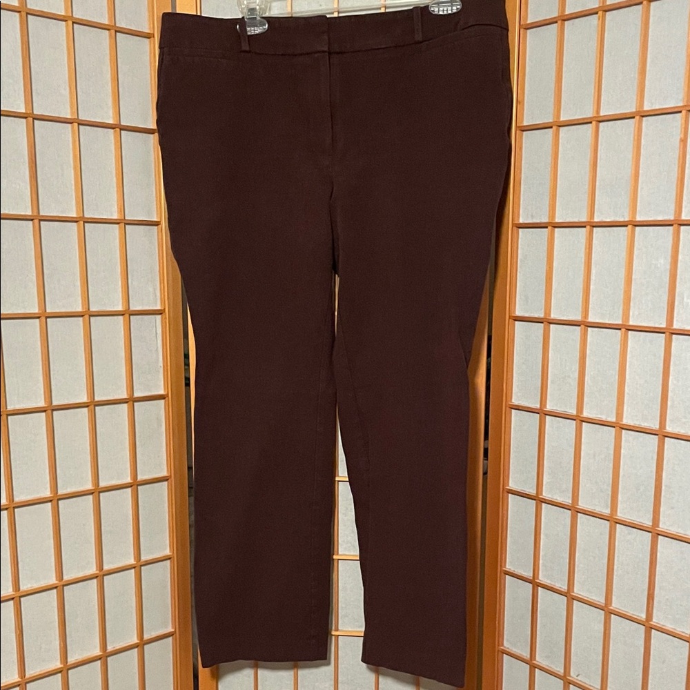LOFT Kate Style Women’s Burgundy Straight-Leg Pants Size 14